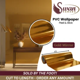 PVC Wallpaper Sticker, Gold Mirror