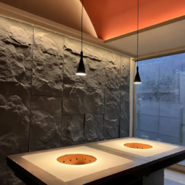 PU Faux Stone, Rough Charcoal Stone, 2 X 4 Feet, 6 Boards