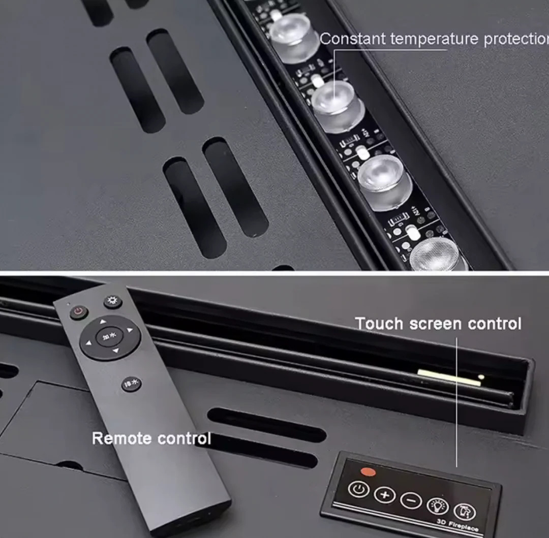 3D Water Vapor Fireplace, Smart Electric flame Fireplace, 40-In Length - Image 2