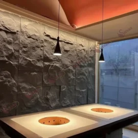 PU Faux Stone, Rough Charcoal Stone, 2 X 4 Feet, 6 Boards